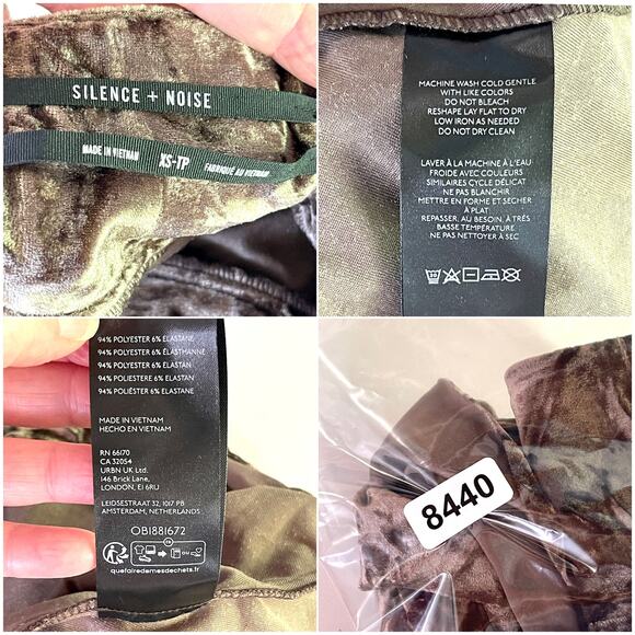 Urban Outfitters Silence + Noise Willa Crushed Velvet Skirt Brown Womens Sz XS - Picture 12 of 12